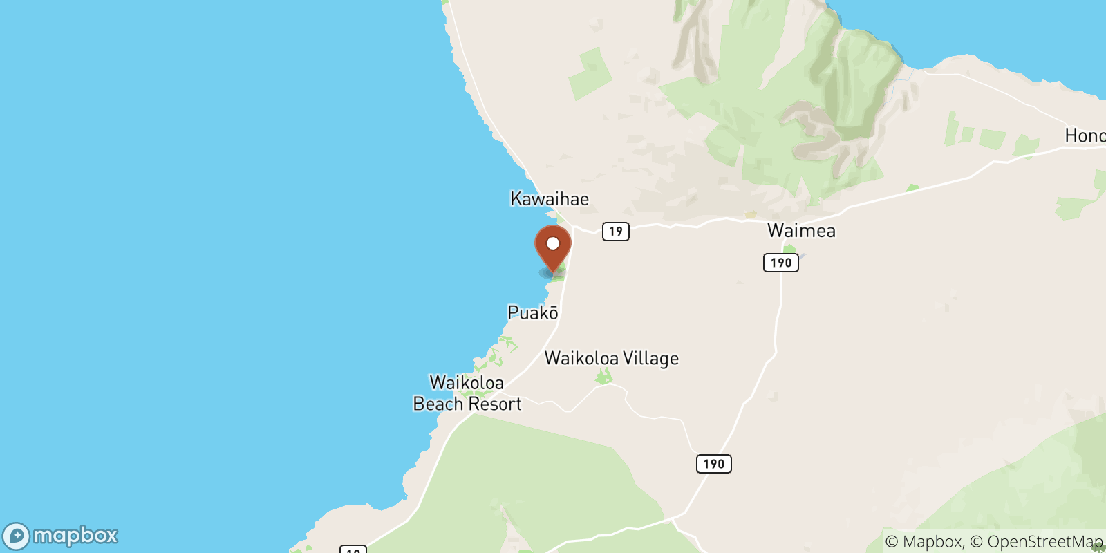 Hapuna Beach sea temperature map