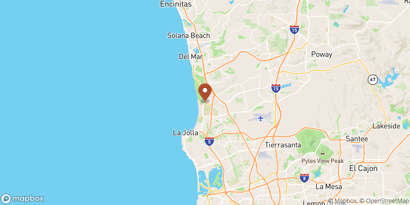 Torrey Pines sea temperature map