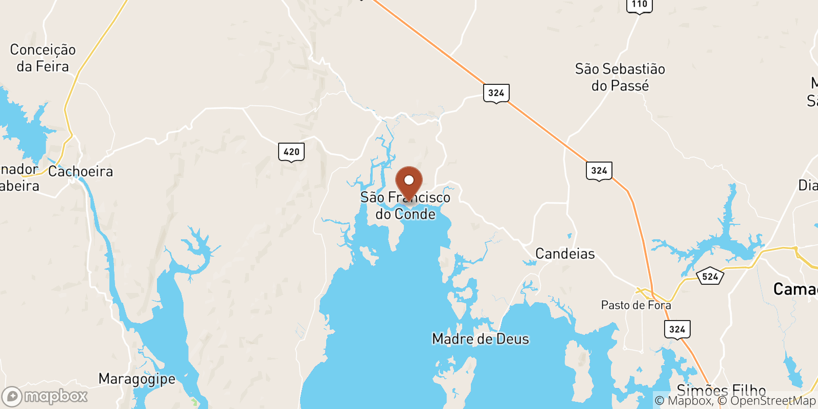 Sao Francisco do Conde sea temperature map