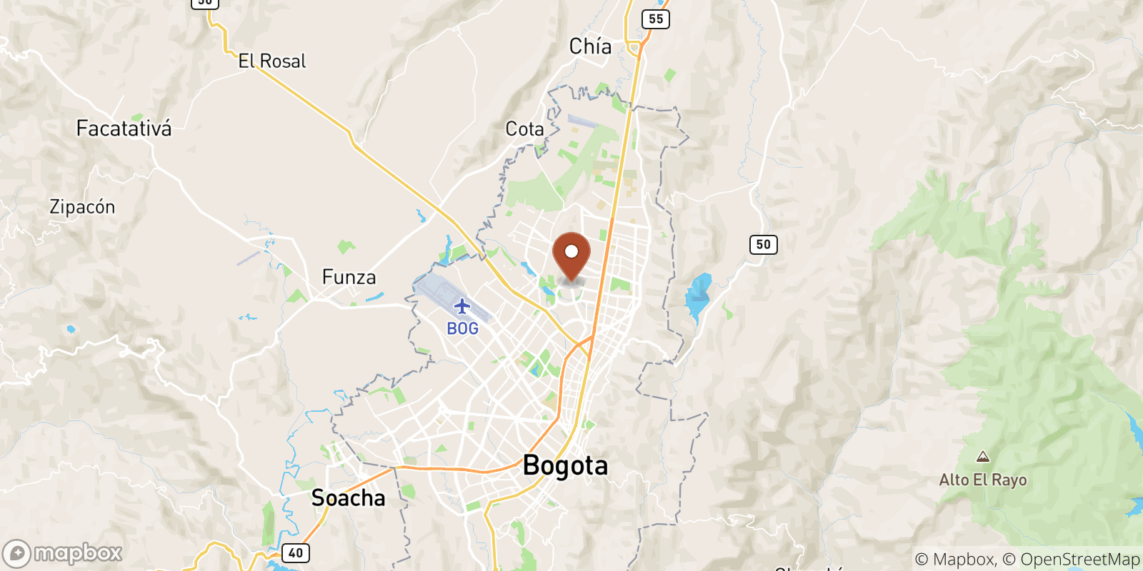 Bogota sea temperature map