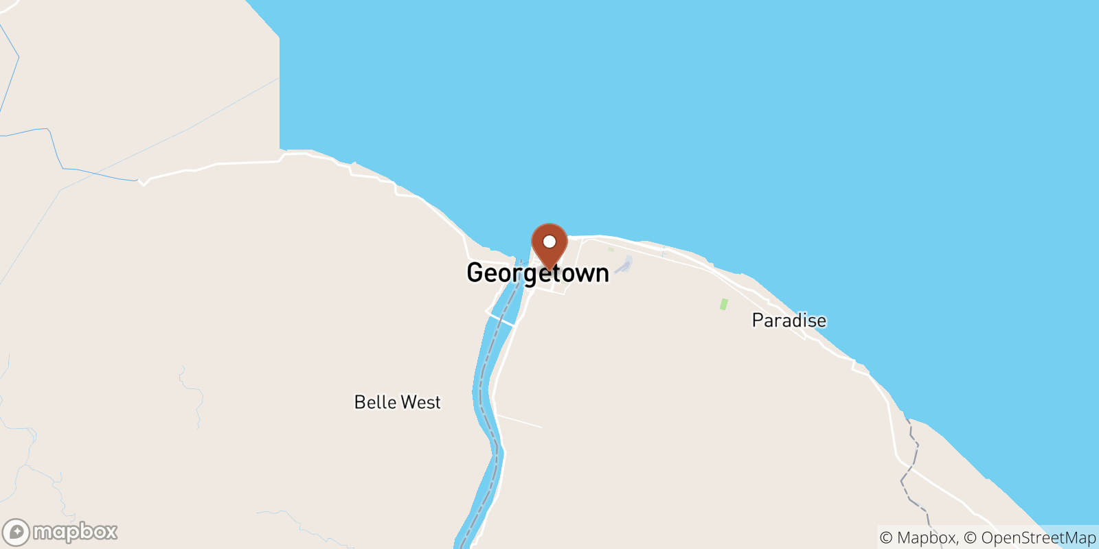 Georgetown sea temperature map