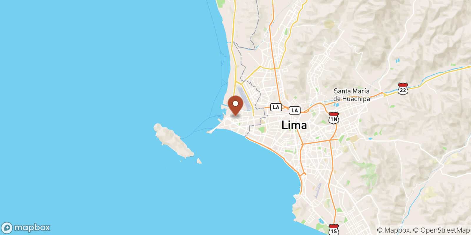 Callao sea temperature map