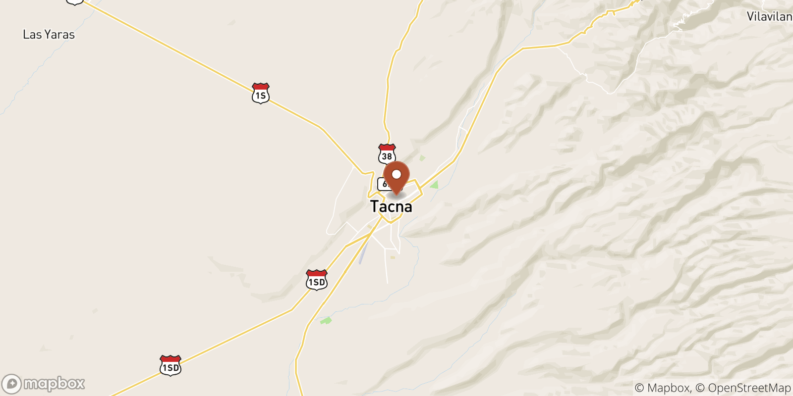 Tacna sea temperature map
