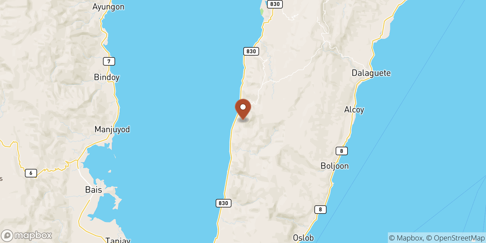 Montaneza sea temperature map