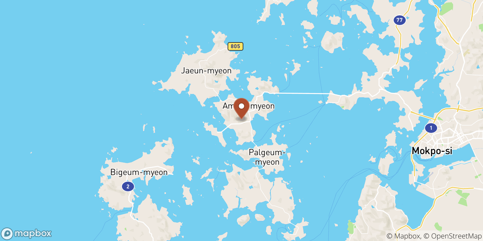 Sinan sea temperature map