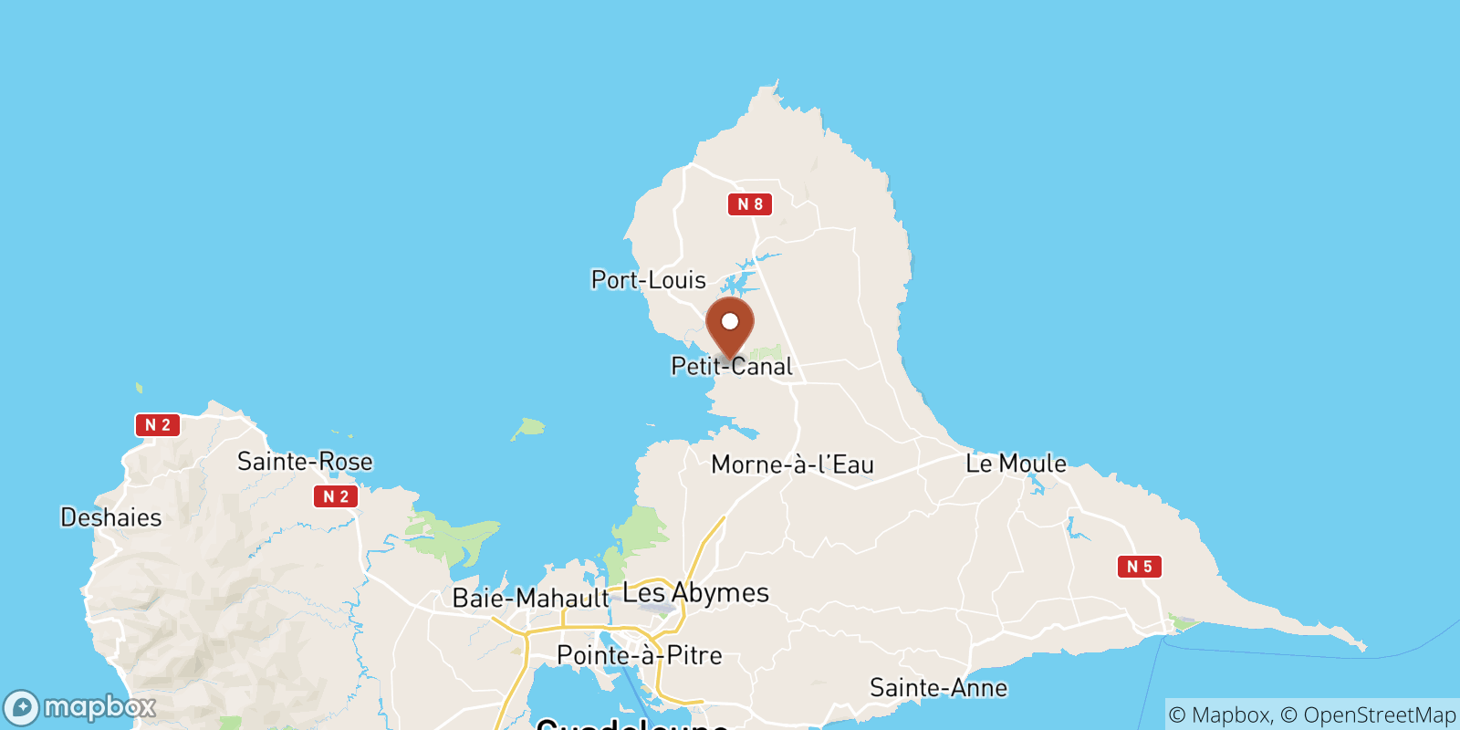 Petit-Canal sea temperature map