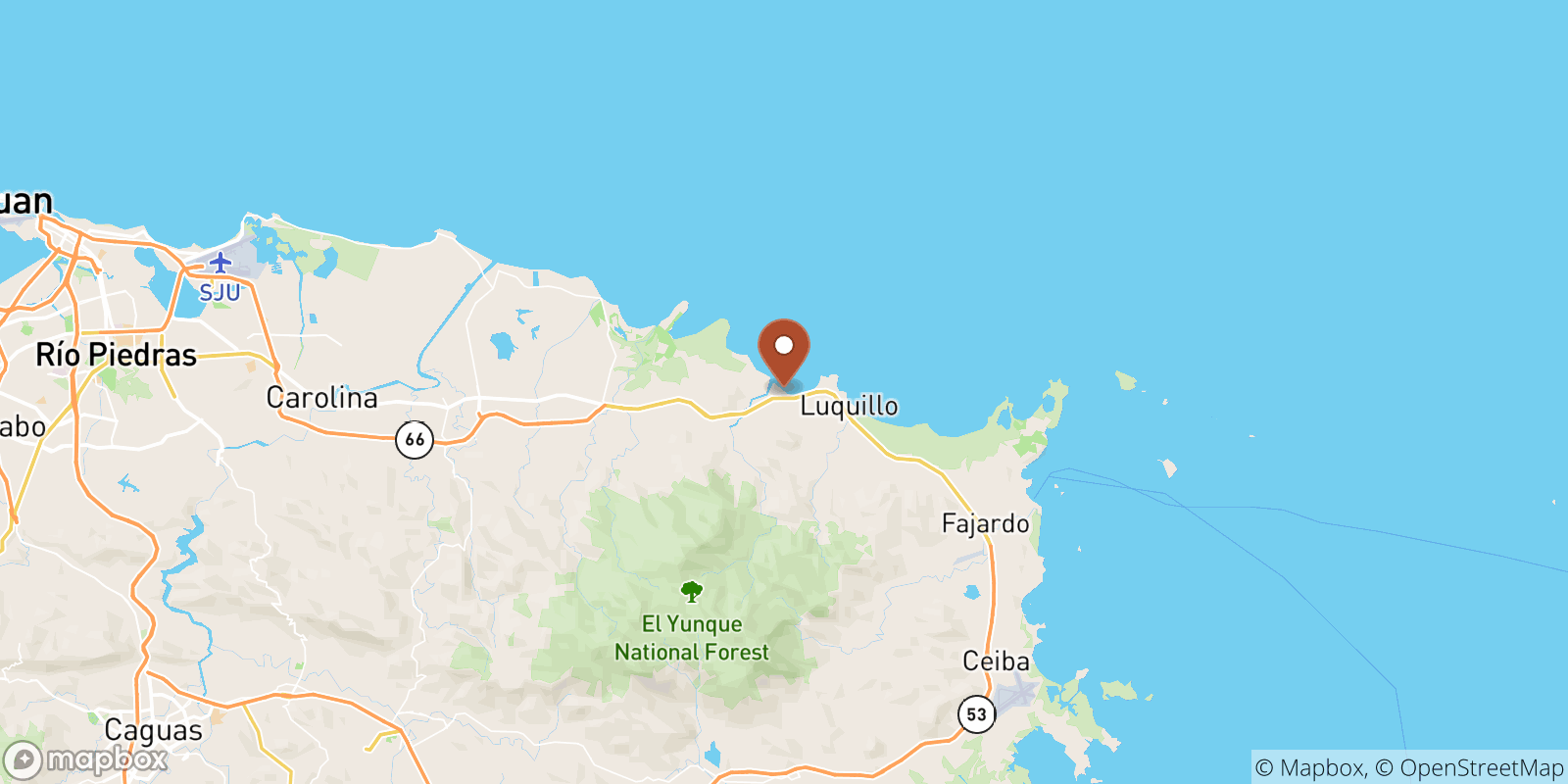 Playa Fortuna sea temperature map