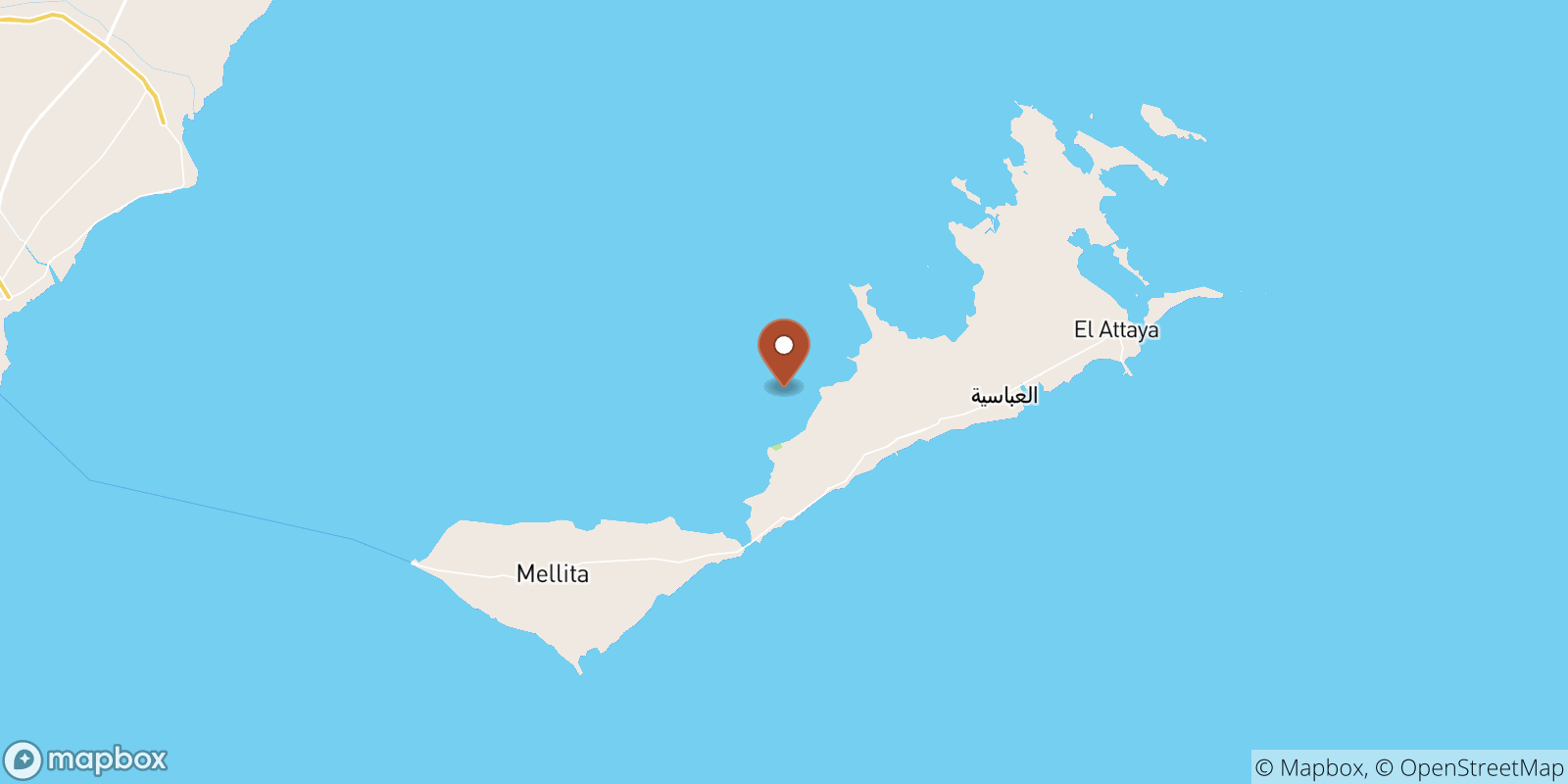 Kerkennah Islands sea temperature map