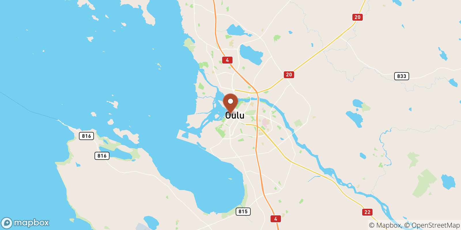 Oulu sea temperature map