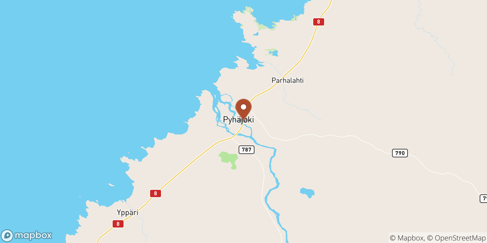 Pyhajoki sea temperature map