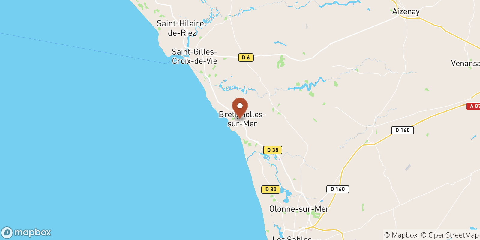 Bretignolles-sur-Mer sea temperature map