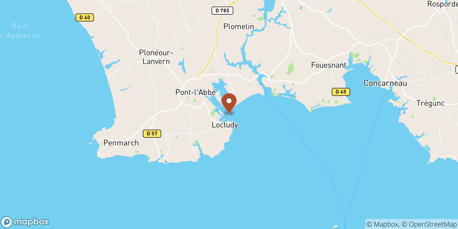 Ile-Tudy sea temperature map