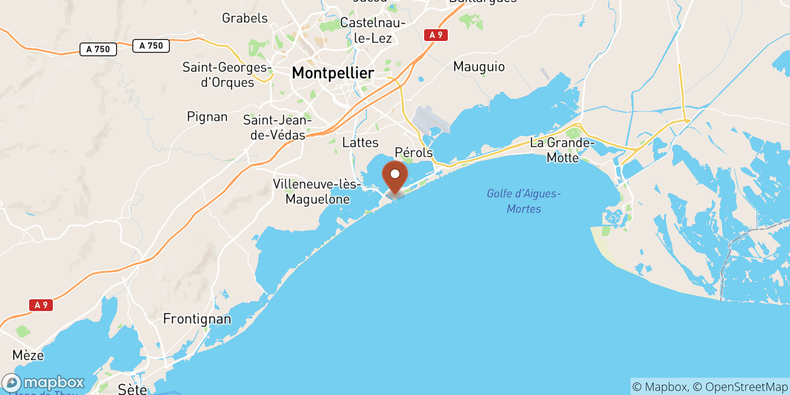 Palavas-les-Flots sea temperature map