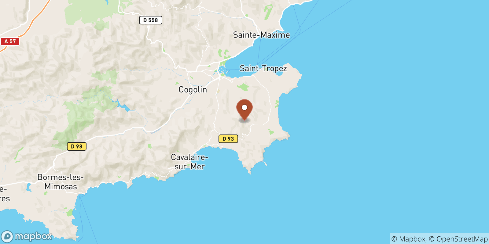 Ramatuelle sea temperature map