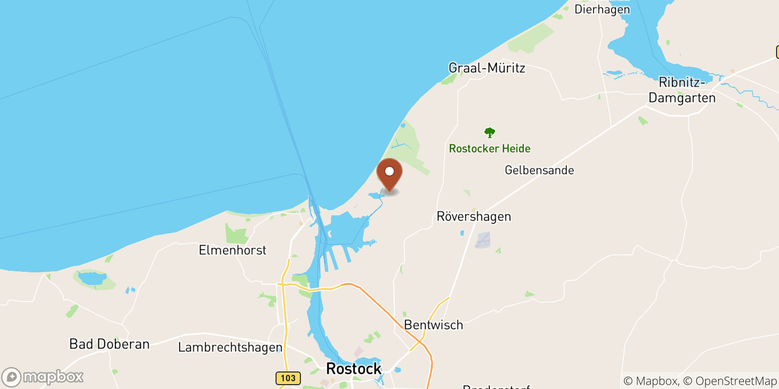 Markgrafenheide sea temperature map