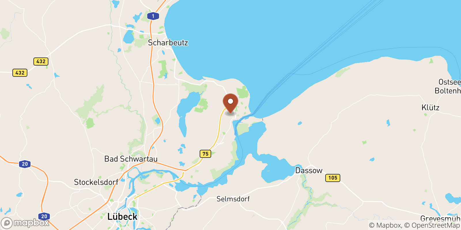 Travemunde sea temperature map