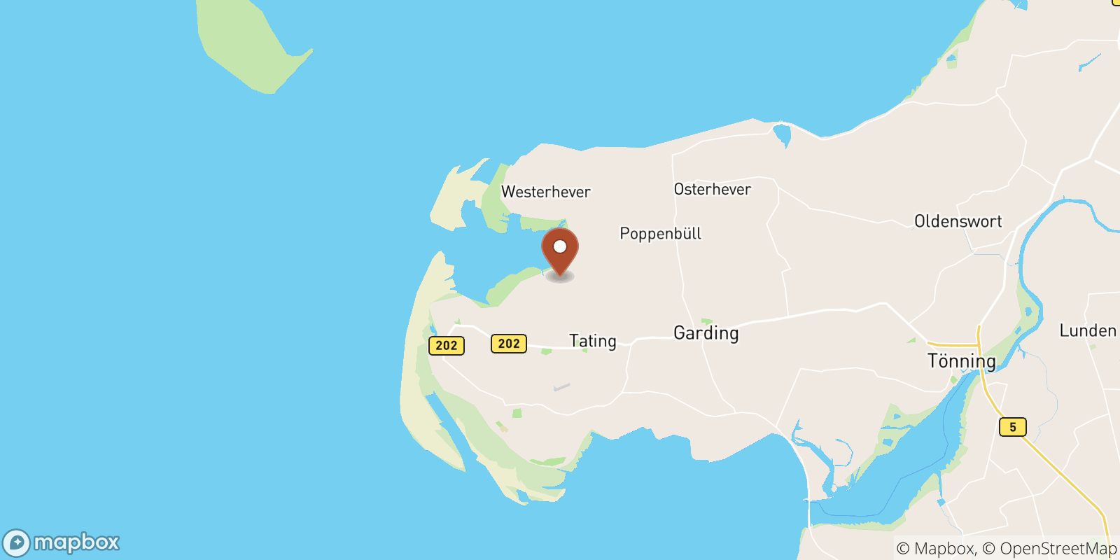 Tumlauer Koog sea temperature map