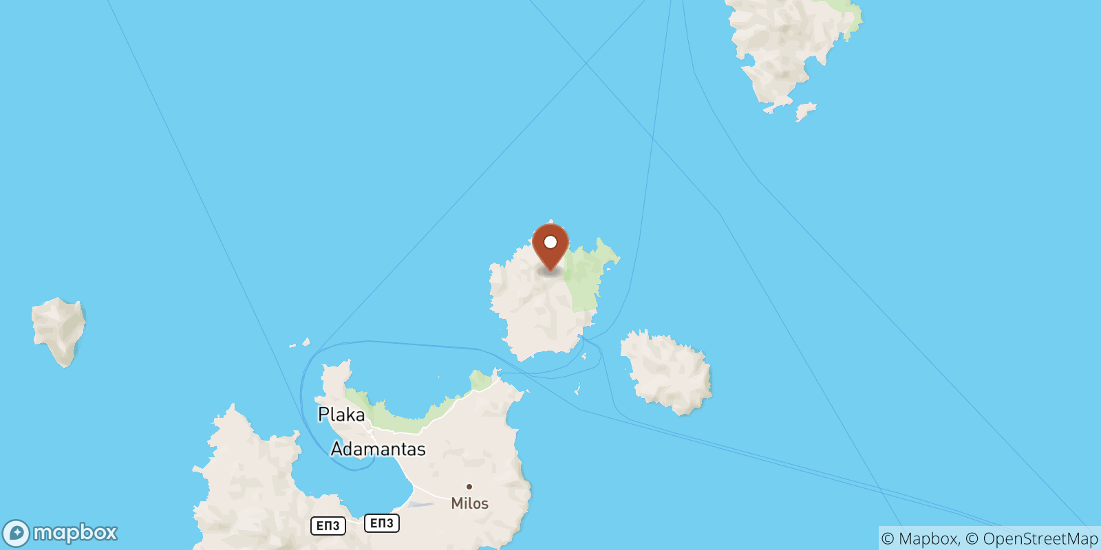 Kimolos sea temperature map