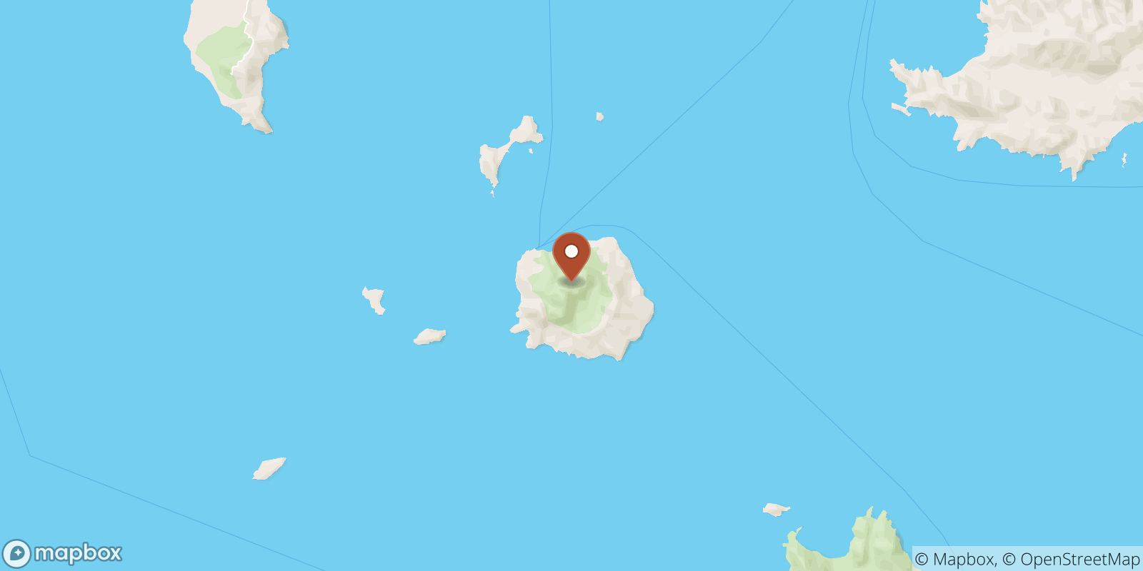 Nisyros sea temperature map