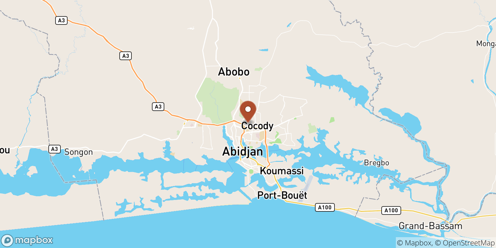 Abidjan sea temperature map