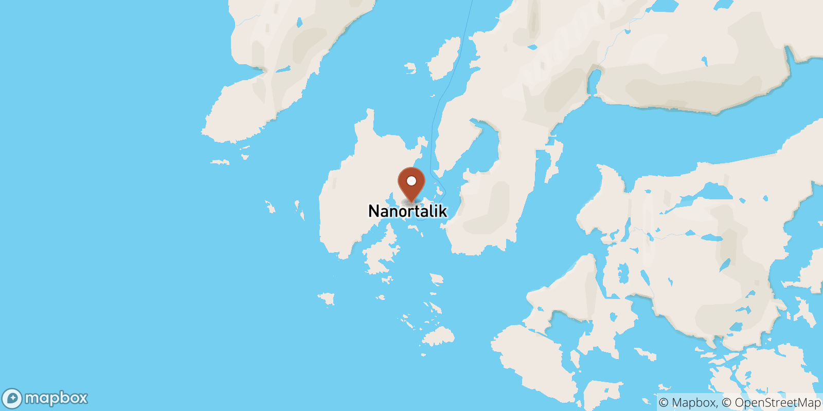 Nanortalik sea temperature map