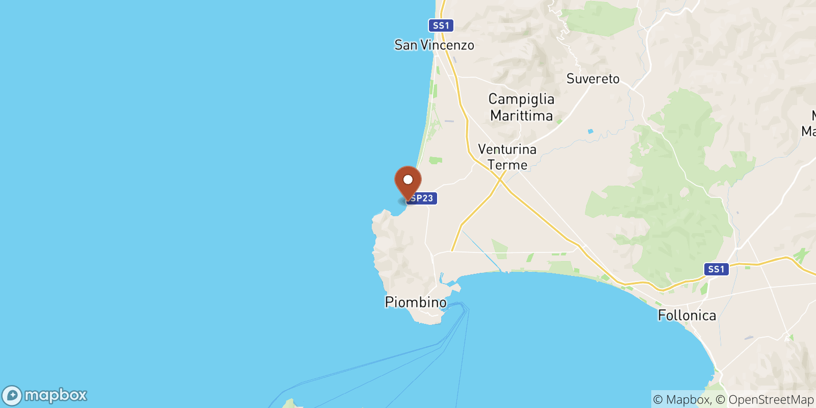 Baratti sea temperature map