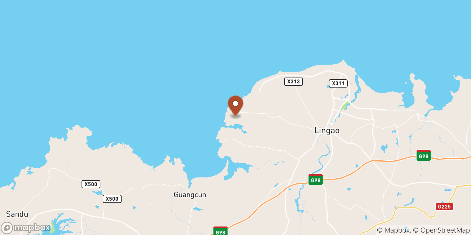 Tiaolou sea temperature map