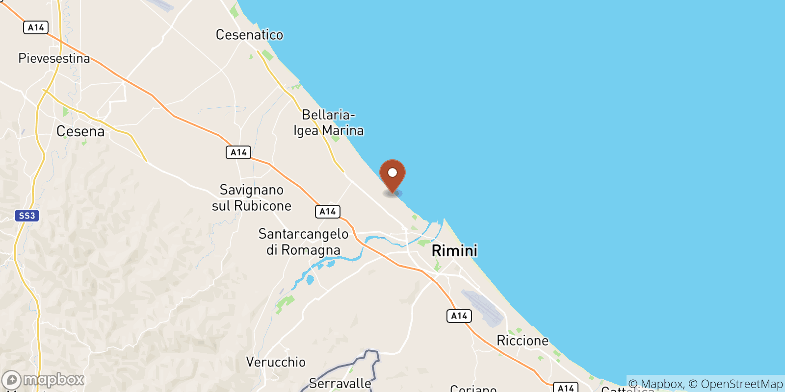 Viserbella sea temperature map
