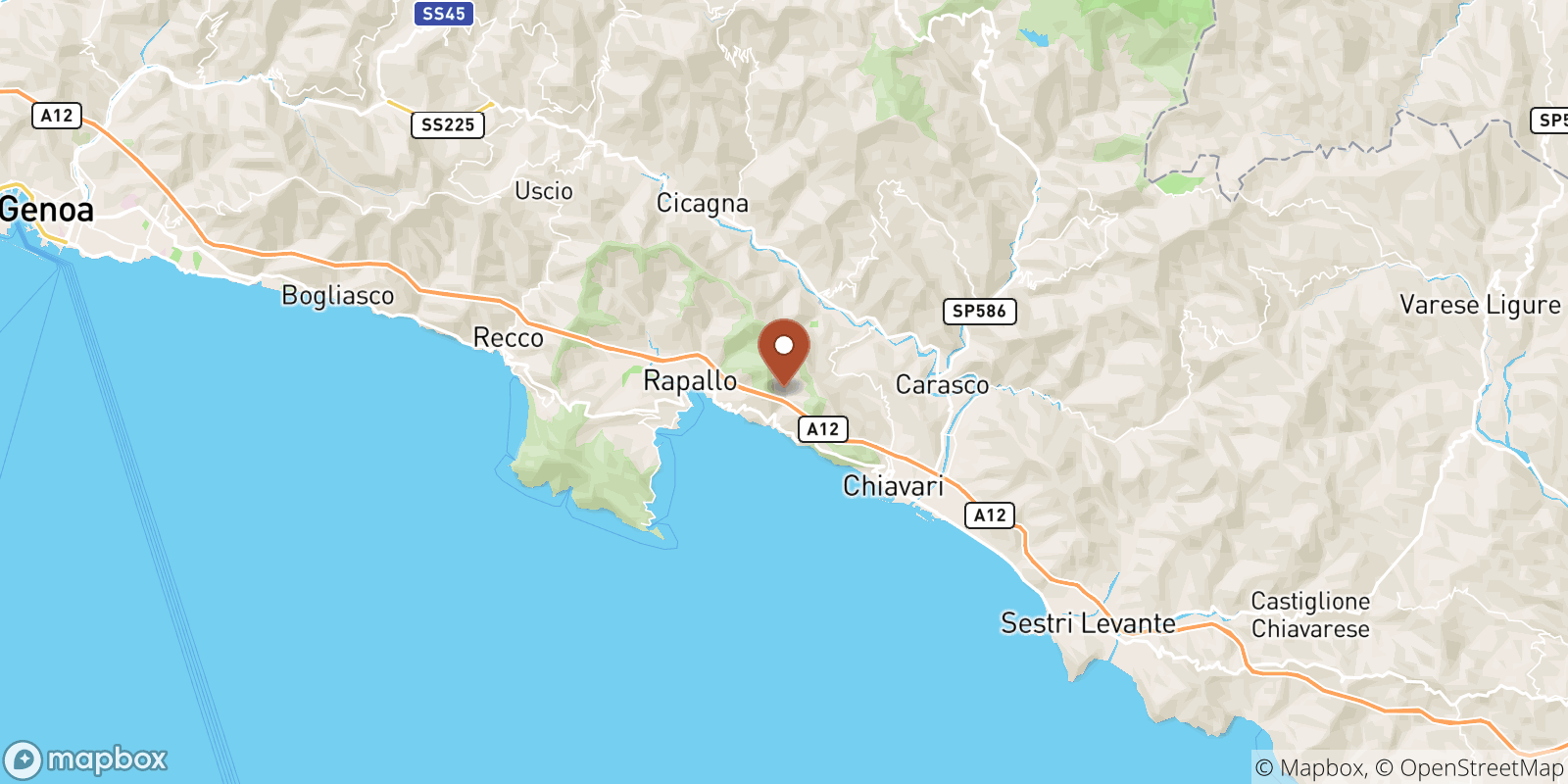 Zoagli sea temperature map