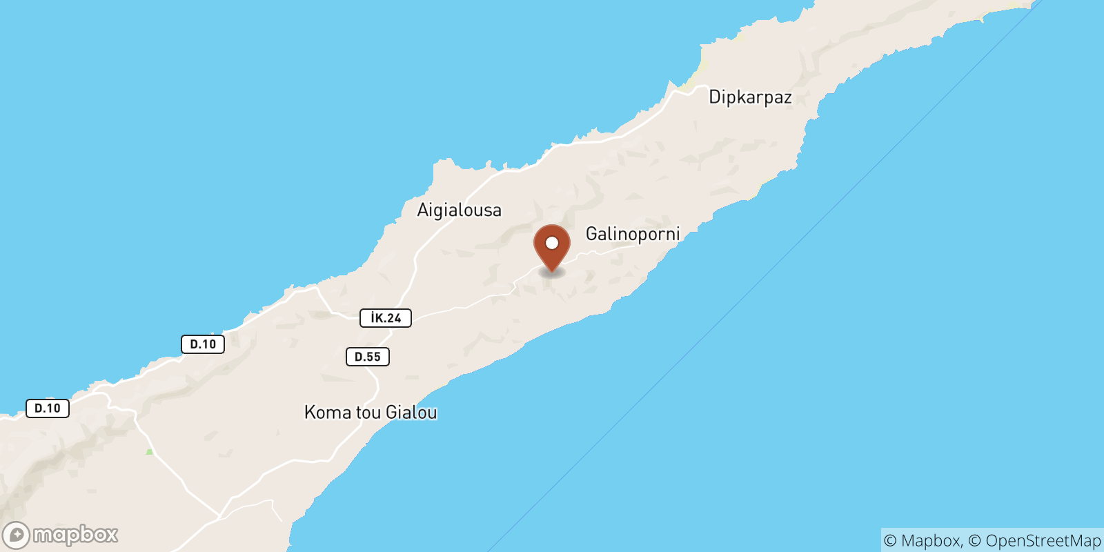Karpaz sea temperature map