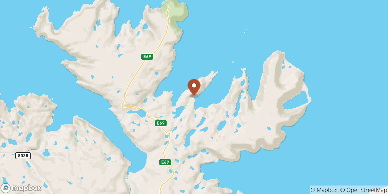 Skarsvag sea temperature map