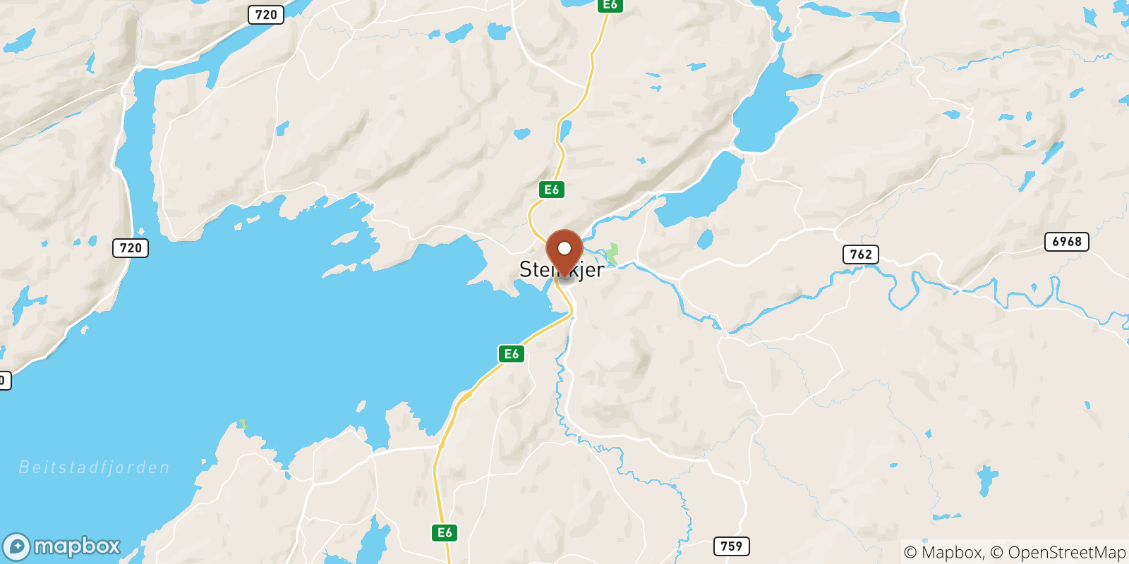 Steinkjer sea temperature map