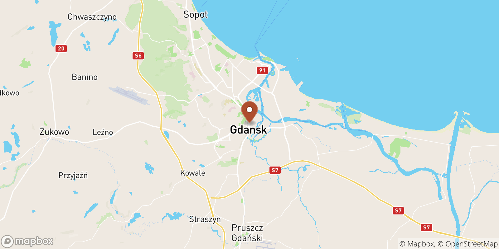 Gdansk sea temperature map