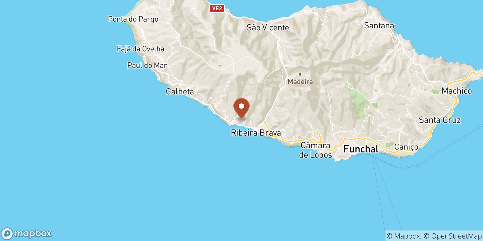 Ponta do Sol sea temperature map