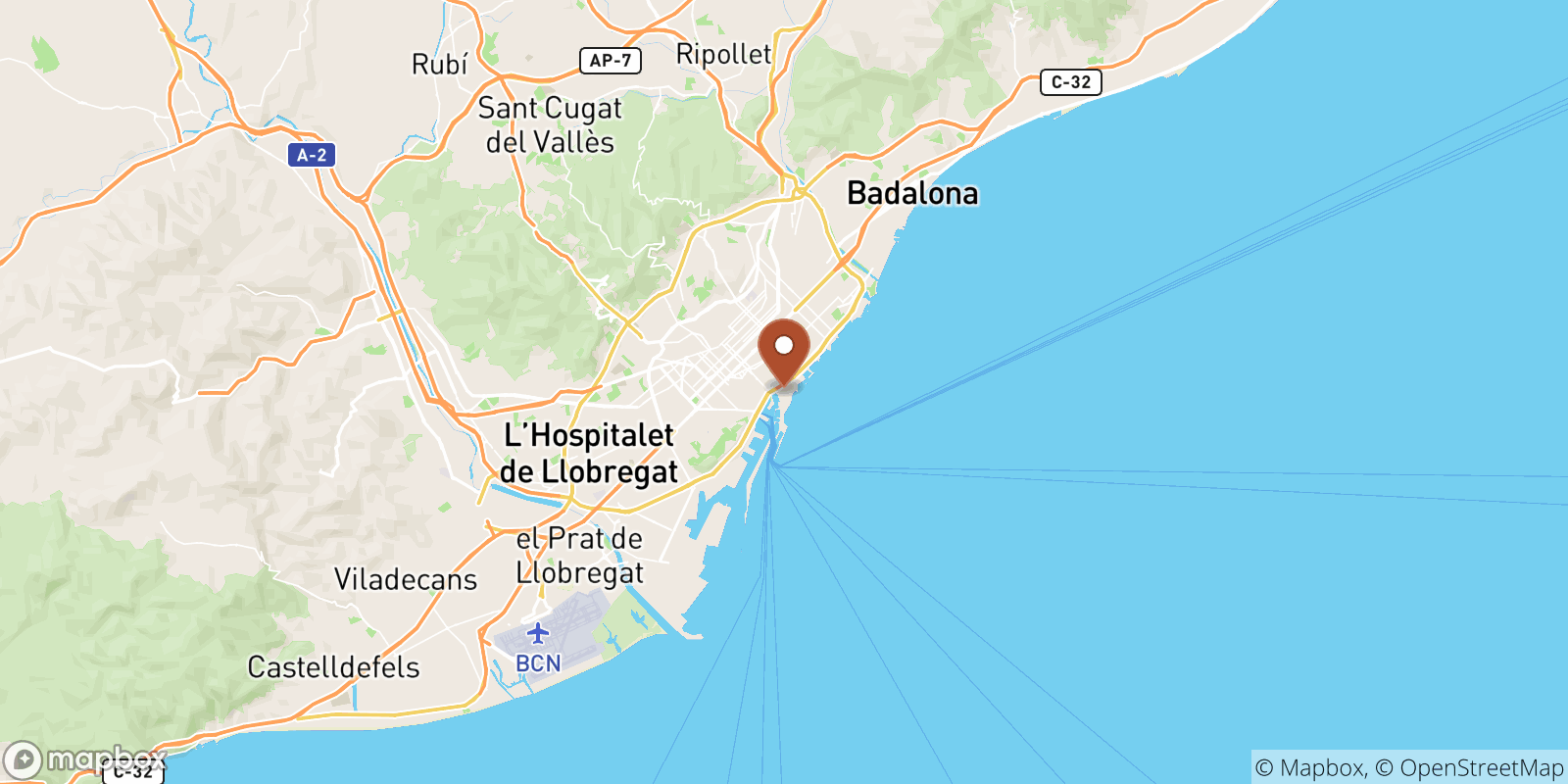 Barceloneta sea temperature map