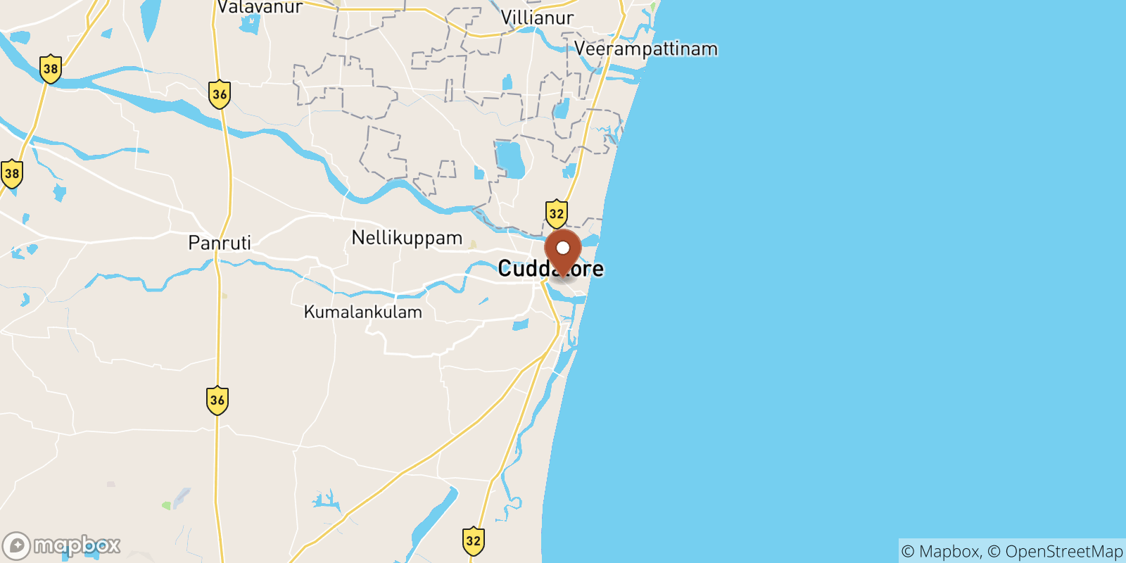 Cuddalore sea temperature map