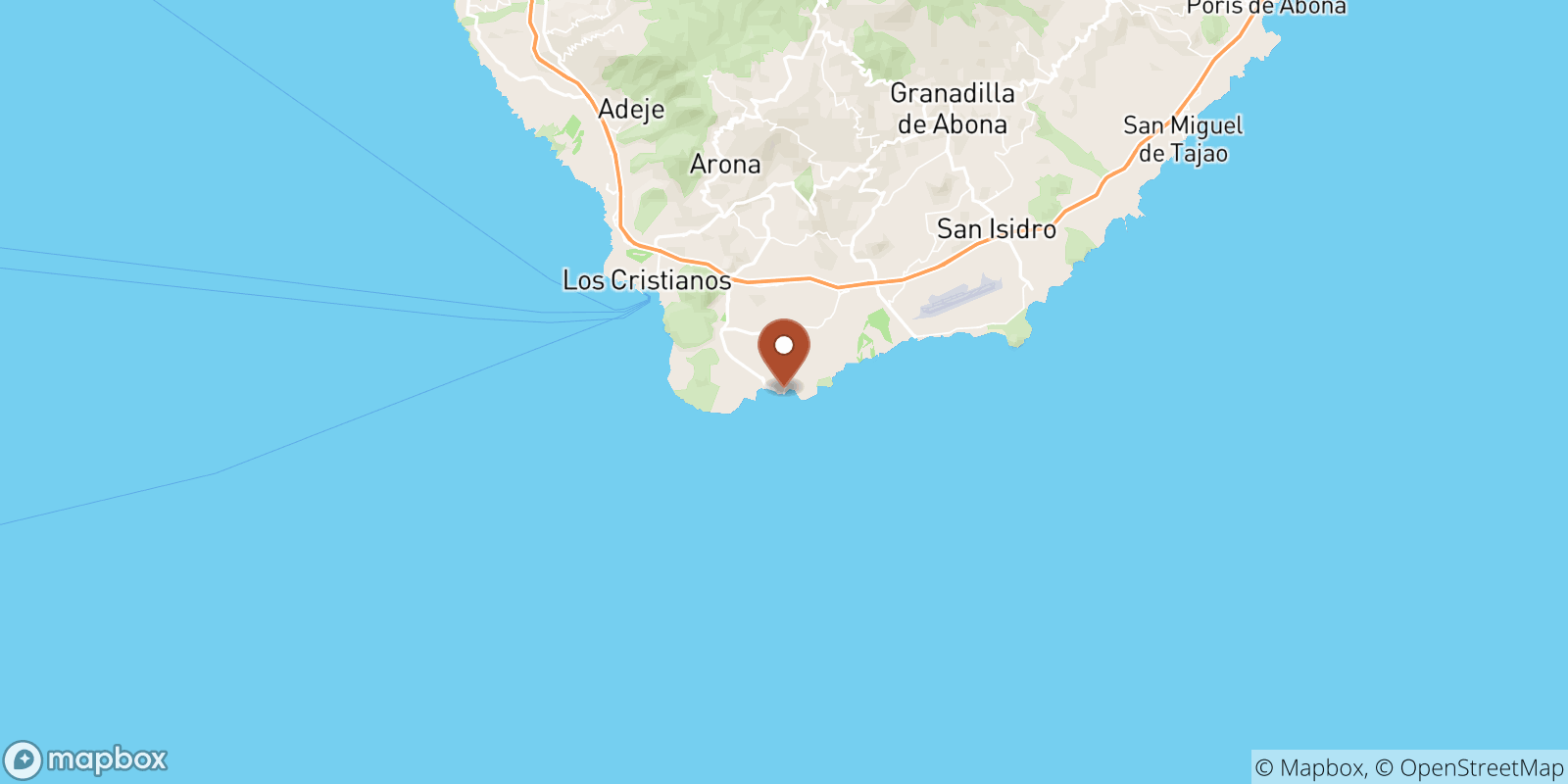 Las Galletas sea temperature map