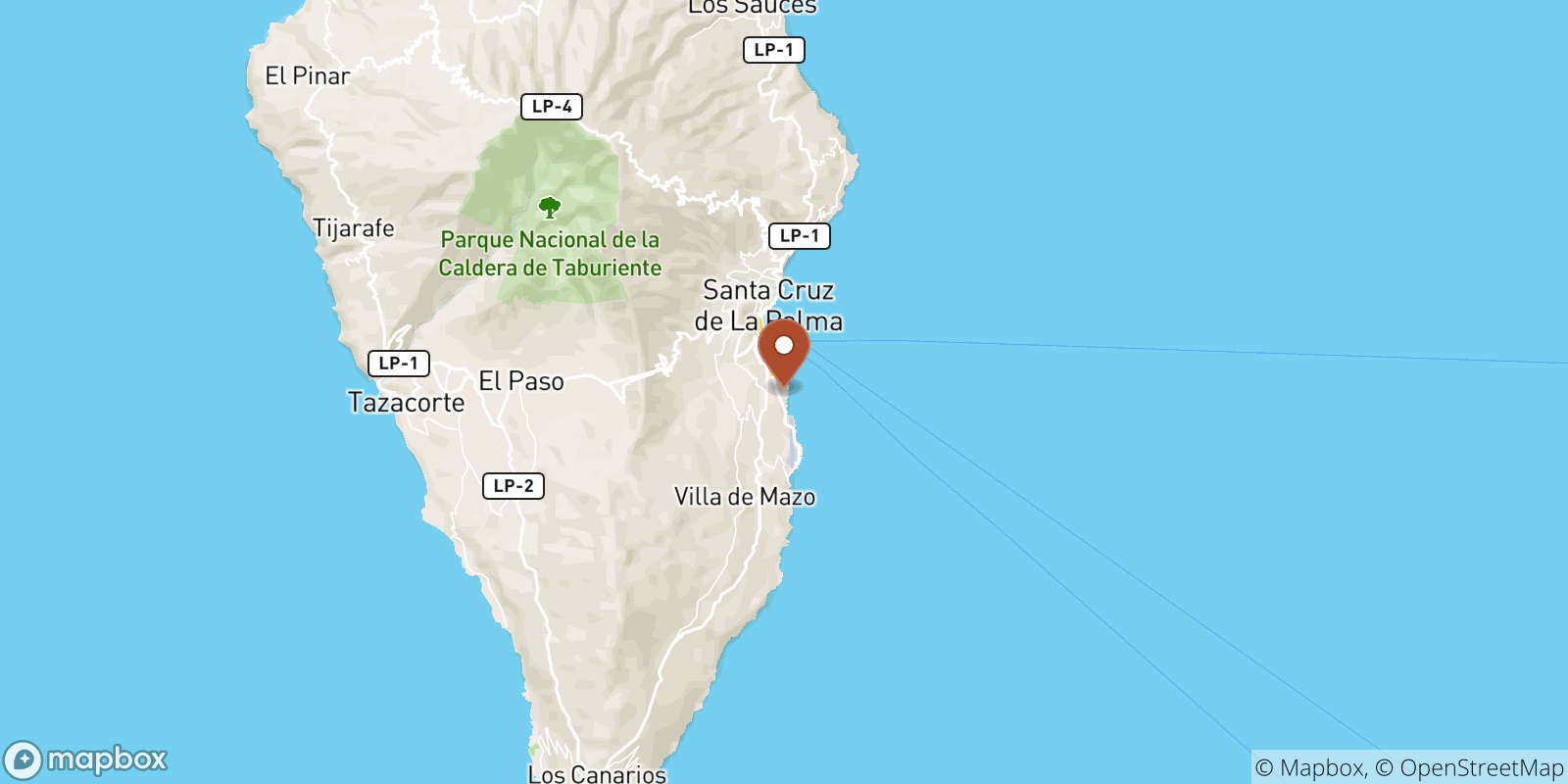 Los Cancajos sea temperature map