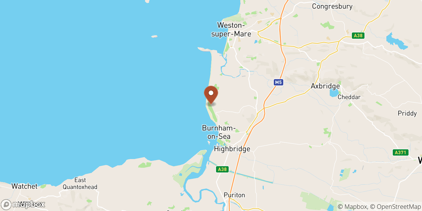 Berrow sea temperature map