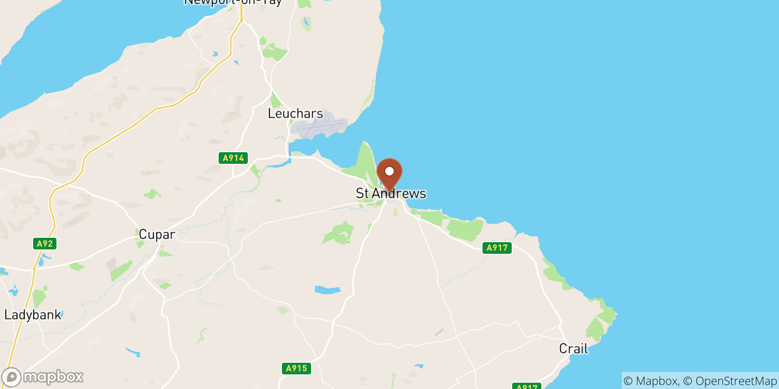 Saint Andrews sea temperature map