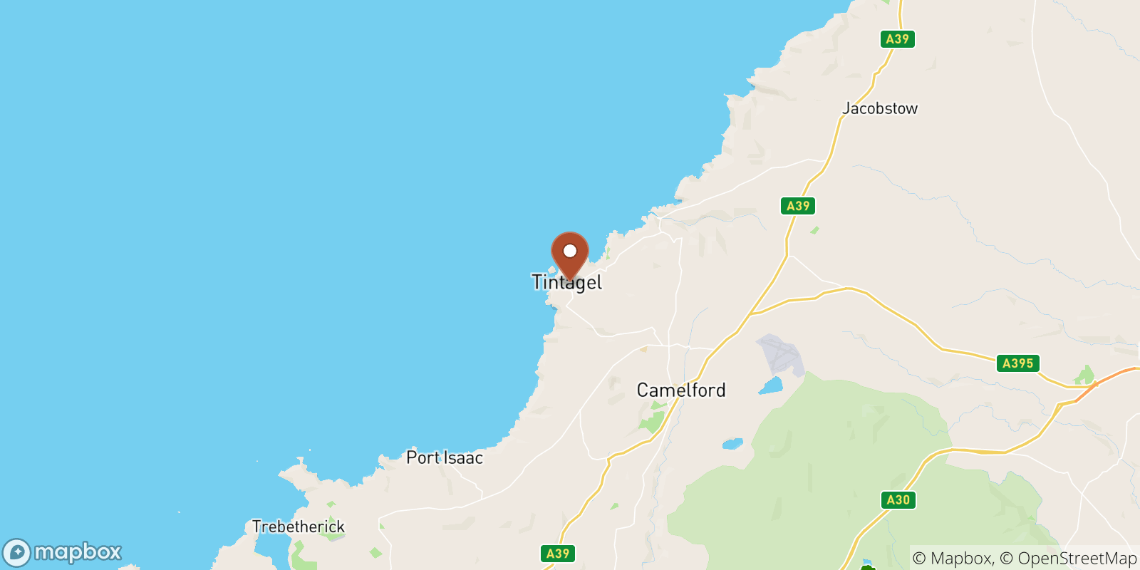 Tintagel sea temperature map