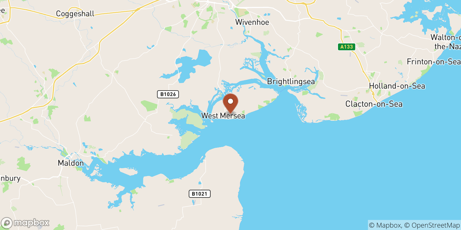 West Mersea sea temperature map