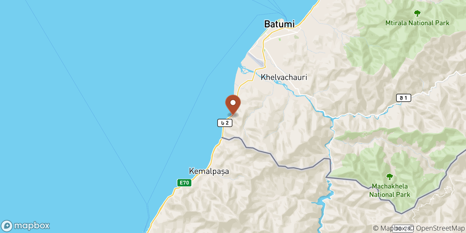 Kvariati sea temperature map