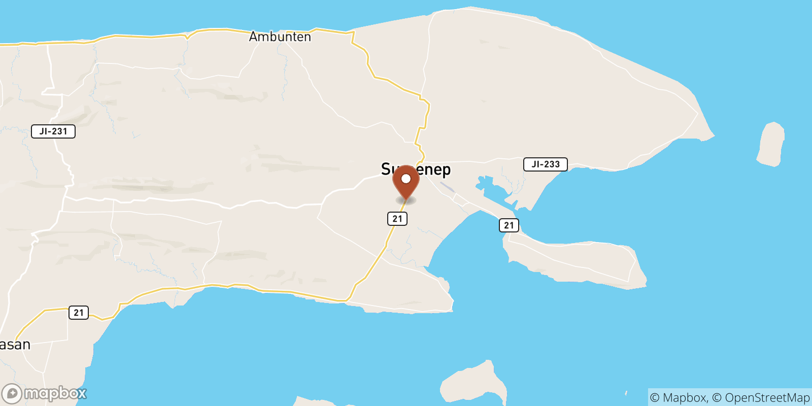 Gedugan Barat sea temperature map