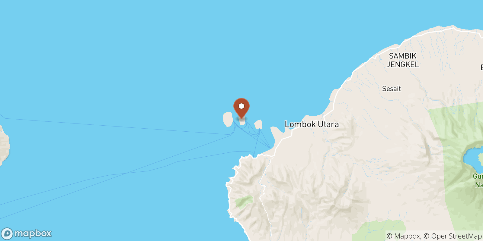 Gili Meno sea temperature map